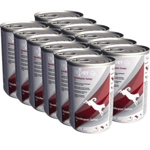 TROVET TPD Hypoallergenic - Curcan (pentru câini) 12x400g - conservă
