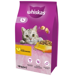 WHISKAS Hrană uscată pentru pisici 1+ cu pui 14kg (în caz de lipsă a sacilor de 14 kg, trimitem 2x7 kg)