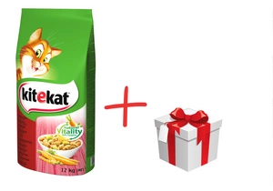 KITEKAT Hrană uscată pentru pisici cu carne de vită și legume 12 kg + O SURPRIZĂ PENTRU PISICA TA!!!