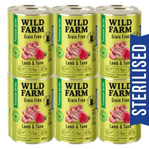 WILD FARM Premium Grain Free Lamb and Tuna 12x400g - hrană fără cereale pentru pisici sterilizate