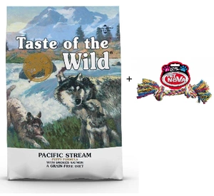 Taste Of The Wild Pacific Stream Puppy 12,2kg+Pet Nova Funie de bumbac 17cm