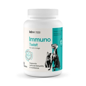 Lab-v Immuno Twist – susține imunitatea naturală și vitalitatea la câini și pisici 60 capsule cu capac răsucit