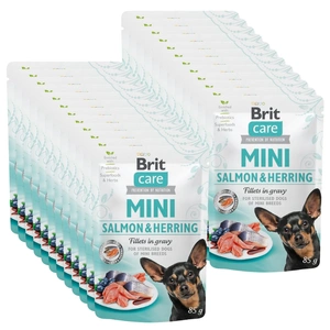 Brit Care Mini fileuri în sos de somon și hering 24x85g
