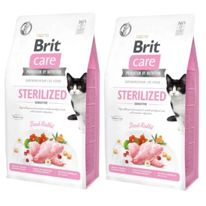 Brit Care Cat Grain-Free Sterilized Sensitive Cu iepure 2x7kg