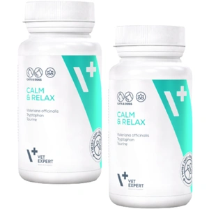 VET EXPERT CALM &amp; RELAX – un preparat pentru simptomele de stres la câini și pisici, 2 x 30 capsule