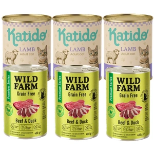 Katido Hrană umedă pentru pisici cu miel 6x400g