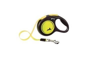 Flexi Lesă New Classic M Bandă 5m până la 25kg galben neon