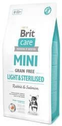 Brit Care Mini Grain Free Light & Sterilised cu iepure și somon 7kg