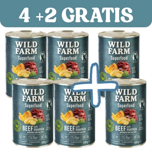 Wild Farm Superfood Beef 6x400g hrană fără cereale pentru câini