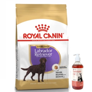 ROYAL CANIN Labrador Retriever Sterilizat 12 kg+LAB V Ulei de somon pentru câini și pisici 500 ml
