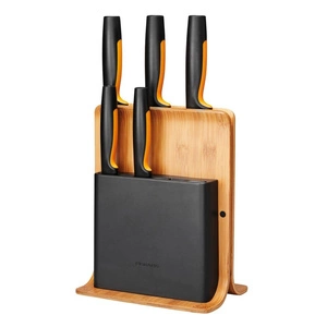 Fiskars Set 5 cuțite într-un bloc de bambus