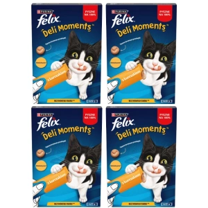 Felix Deli Moments Snackuri cremoase pentru pisici cu pui 4x(4x10g)