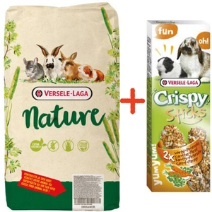 Versele-Laga Cuni Nature 9kg+ VERSELE LAGA Crispy Sticks pentru Iepuri-Cobai, Morcov și Pătrunjel 110g - 2 bețișoare de morcov și pătrunjel pentru iepuri și cobai GRATUITE!