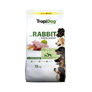 TROPIDOG Premium Adult rase medii și mari bogat în iepure și orez 12 kg