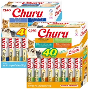 INABA Churu pentru pisici - Amestec de arome 2x(40x14g)