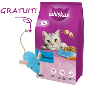 Hrană uscată pentru pisici WHISKAS 1+ cu ton 14 kg + jucărie GRATUITĂ pentru pisici!