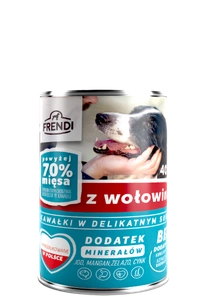 Frendi bucăți în sos delicat cu carne de vită 24x400g pentru câini