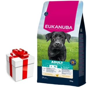 EUKANUBA Adult Rase Mari de Pui 15 kg + SURPRIZĂ PENTRU CÂINI