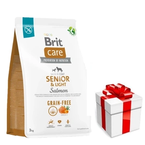 BRIT CARE Dog Grain-free Senior &amp; Light Salmon 3 kg + SURPRIZĂ PENTRU CÂINELE TĂU