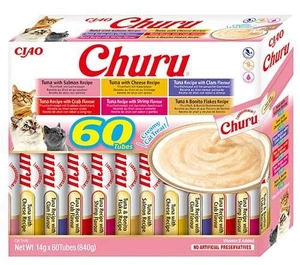 INABA Churu pentru pisici - mix de arome cu ton 60x14g
