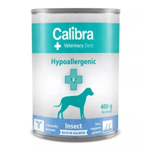 Calibra Veterinary Diets Câine Hipoalergenic Insecte și somon 400 g