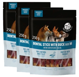 PetRepublic mestecat dentar cu rață pentru câini 3x250g M