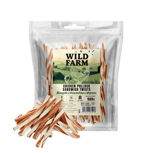 WILD FARM sandviș cu pui și cod 500 g gustare pentru câini