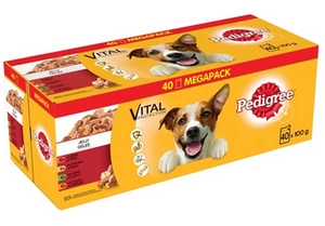 Pedigree Wet Jellied Hrană umedă pentru câini adulți Arome mixte (vită, pui, miel, pasăre) 40x100g