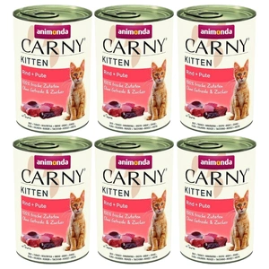 Animonda Cat Carny Kitten Beef + Inimi de curcan 6x400g