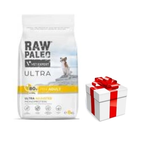 Vetexpert RAW PALEO ULTRA TURKEY ADULT MINI 8KG + surpriză pentru câinele tău