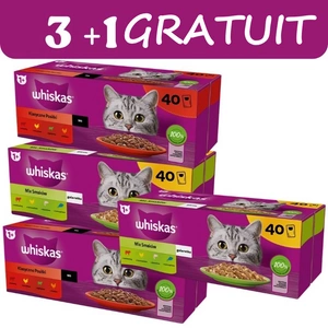 WHISKAS Pachete pentru adulți 120x85g + 40x85g GRATUIT