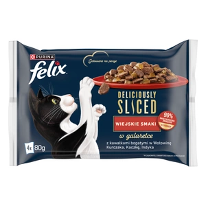 FELIX Delicios felii cu arome rustice Hrană umedă pentru pisici 4x80g