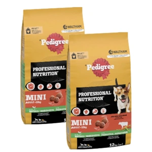 Hrană uscată pentru câini de talie mică PEDIGREE cu carne de vită și legume, 2 x 12 kg