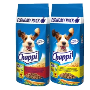 Chappi Hrană uscată pentru câini cu carne de pasăre și legume 13,5 kg + Chappi Hrană uscată pentru câini cu carne de vită, carne de pasăre și legume 13,5 kg