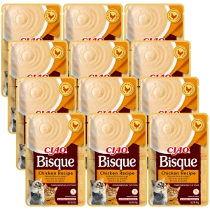 INABA Cat Ciao Bisque - hrană complementară pentru pisici cu aromă de pui 12x40g