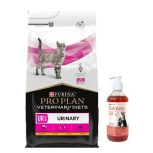 PURINA Pro Plan Veterinary Diets UR Urinary Cat 5kg+LAB V Salmon Oil pentru câini și pisici 500ml