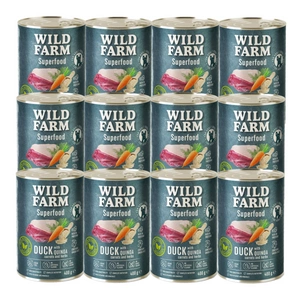 Wild Farm Superfood Duck 12x400g hrană fără cereale pentru câini