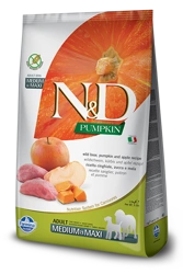 Farmina N&amp;D Pumpkin Grain Free Canine Adult Medium&amp;Maxi Boar&amp;Apple 12 kg + SURPRIZĂ PENTRU CÂINELE TĂU!!!