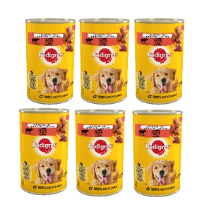 Pedigree Hrană umedă pentru câini adulți Carne de vită Jell-O poate 6x400g