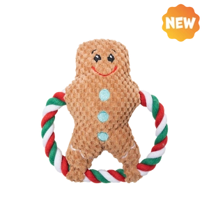 UNIQ PETS JUCĂRIE DE PLUȘ PENTRU CÂINI SQUEAKIES jucărie inelată cu om de zăpadă și fluier 20×20cm