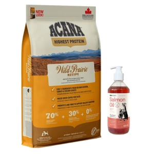 Acana Wild Prairie Dog 6kg+LAB V Ulei de somon pentru câini și pisici 500ml