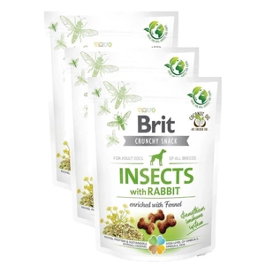 Brit Care Dog Crunchy Cracker Insecte bogate în iepure 3x200g