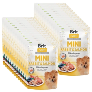 Brit Care Mini Fillets în sos de iepure și somon 24x85g