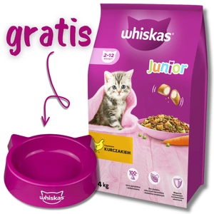 WHISKAS Hrană uscată pentru pisoi juniori cu pui 14 kg + BOL PENTRU PISICI GRATUIT!!!