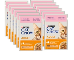Purina Cat Chow Adult Somon și fasole verde 12x85g
