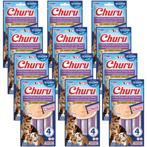 INABA Dog Churu (pe bază de pește) somon, creveți 12x (4x14g)