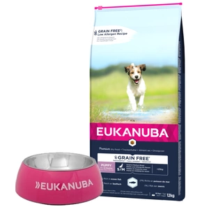 EUKANUBA Puppy&Junior Small/Medium Grain Free 12kg + Bol GRATUIT