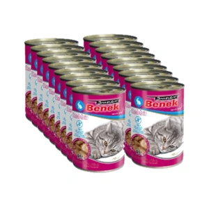 Super Benek CAT bucăți fără cereale cu iepure în sos 18x415g