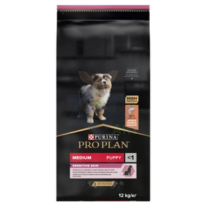 Purina Pro Plan Mediu Cățeluș Sensibil Optiderma Somon și orez 12kg