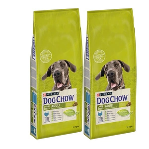 Purina Dog Chow pentru câini adulți de talie mare cu curcan 2x14kg